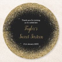 金ゴールドドレフェイクスグリッタースウィート16誕生日