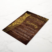 金ゴールドドレ素朴スブライダルシャワーブランチ&バブリー 箔招待状 (回転した状態)