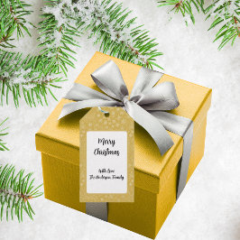 金ゴールドドードルクリスマスそりパターン ギフトタグ