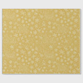 金ゴールドドードルクリスマスそりパターン ラッピングペーパー (フラット)