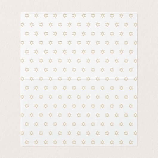 金ゴールドドーブ（ユダヤ教）メノラーハンヌカプレイスシーティングカード 名刺 (内部フラット)