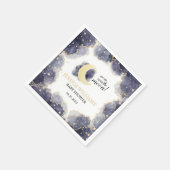 金ゴールドナイトタイムムーンベビーシャワー紙ナプキン スタンダードカクテルナプキン (角)