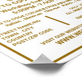 金ゴールドナイフ、グルメ、料理クラス広告ズ ポスター (角)