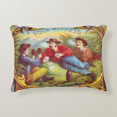 金ゴールドナゲッツアンティークシガーラベル アクセントクッション (正面)