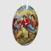 金ゴールドナゲッツアンティークシガーラベル オーナメント (正面)