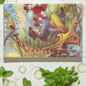 金ゴールドナゲッツアンティークシガーラベル キッチンタオル (折り畳み)