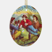 金ゴールドナゲッツアンティークシガーラベル セラミックオーナメント (右)