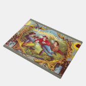 金ゴールドナゲッツアンティークシガーラベル ドアマット (アングル)