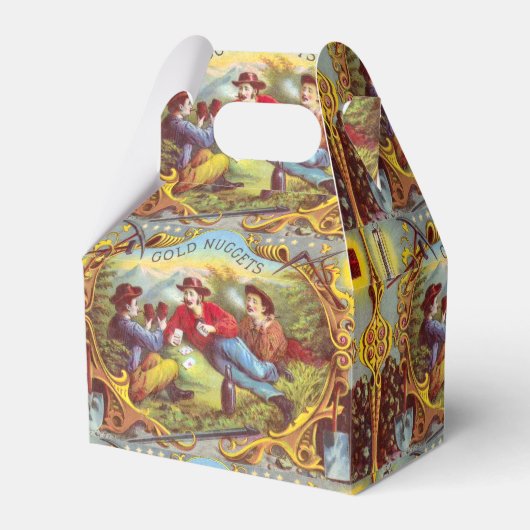 金ゴールドナゲッツアンティークシガーラベル フェイバーボックス (正面サイド)