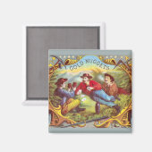 金ゴールドナゲッツアンティークシガーラベル マグネット (正面/裏面)