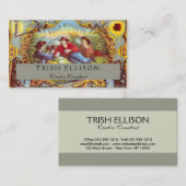 金ゴールドナゲッツアンティークシガーラベル 名刺 (正面/裏面)