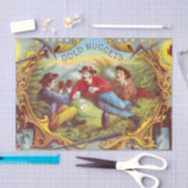 金ゴールドナゲッツアンティークシガーラベル 薄葉紙 (クラフト)