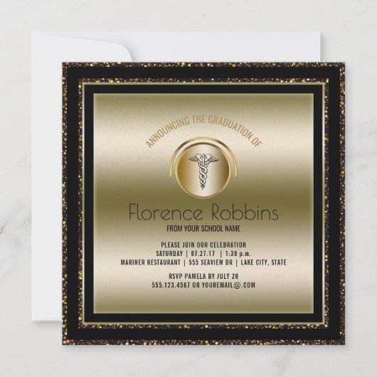 金ゴールドナース卒業会| RNピン止め式 招待状 (正面)