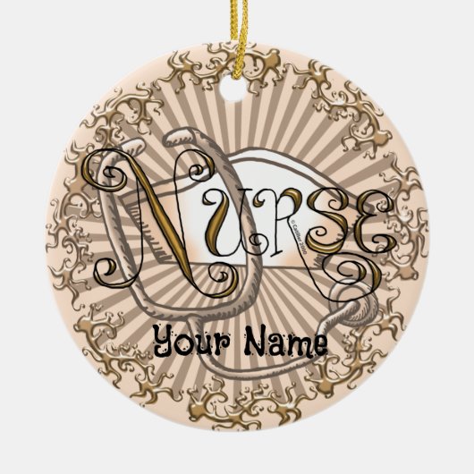 金ゴールドナース セラミックオーナメント (正面)