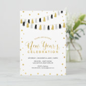 金ゴールドニューイヤーイブパーティー企業のホリデーパーティー 招待状 (スタンド正面)