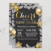 金ゴールドニ素朴ューイーブパーティの招待状 招待状 (正面/裏面)