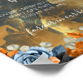 金ゴールドネイビーこのロウソクは愛情に満ちた記憶のサインで燃える ポスター (角)