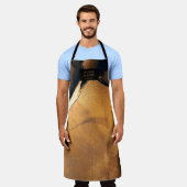 金ゴールドネイビーインクビューティシャンサロンモノグラムエプロン エプロン (着用した状態)