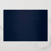 金ゴールドネイビーエレガントスノーフレーククリスマスパーティー 箔招待状 (裏面)