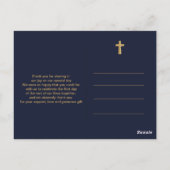 金ゴールドネイビーエレガントタイポグラフィありがとう ポストカード (裏面)