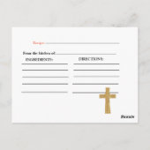 金ゴールドネイビーエレガントブルーブライダルシャワーレシピ ポストカード (裏面)