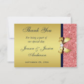 金ゴールドネイビーコーラルシークインズダイアモンボグサンキュー サンキューカード (裏面)