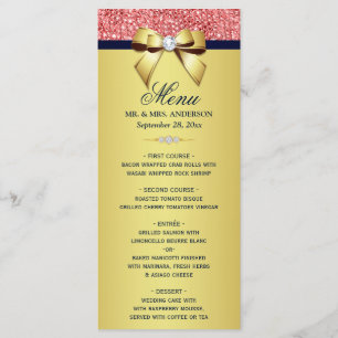 金ゴールドネイビーコーラルシークインズ結婚ダイヤモンドBow's Menu メニュー