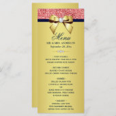 金ゴールドネイビーコーラルシークインズ結婚ダイヤモンドBow's Menu メニュー (正面/裏面)