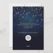 金ゴールドネイビースパークルライツ企業のクリスマス シーズンカード (裏面)