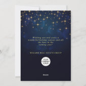 金ゴールドネイビースパークルライツ企業のクリスマス シーズンカード (裏面)