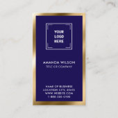 金ゴールドネイビーソーシャルメディアQRコードフォトプロフェッショナル 名刺 (正面)