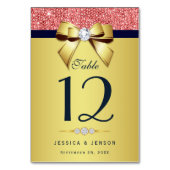 金ゴールドネイビーダイヤモンドボウコーラルシークイン テーブルナンバー (裏面)