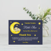 金ゴールドネイビートゥインクルリトルスター1st誕生日 サンキューカード (スタンド正面)