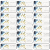 金ゴールドネイビーフィッシュ水中シーゲストアドレス シール (正面)