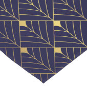 金ゴールドネイビーブルーアールデコダイヤモンドパターン ロングテーブルランナー (コーナー)