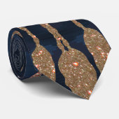 金ゴールドネイビーブルーグリッターイカットドリームキャッチャパターン ネクタイ (ロール)