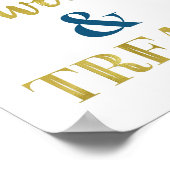 金ゴールドネイビーブルースイーツ&トリートデザートテーブル ポスター (角)