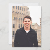 金ゴールドネイビーブルータイポグラフィ写真確認 招待状 (裏面)