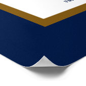 金ゴールドネイビーブルーパーム結婚熱帯座席表 ポスター (角)