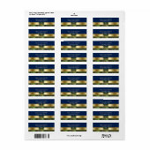 金ゴールドネイビーブルーピーコックの羽結婚羽の住所 ラベル (フルシート)