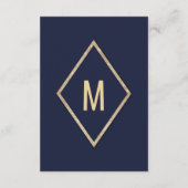 金ゴールドネイビーブルーフェイクグリッターシークインギフトレジストリ エンクロージャーカード (裏面)