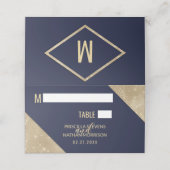 金ゴールドネイビーブルーフェイクグリッターセクイン プレイスカード (外部開封)