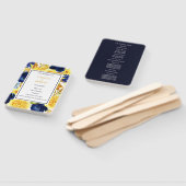 金ゴールドネイビーブルーフローラ結婚ズ ハンドファン (組立なし)