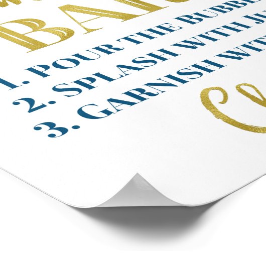 金ゴールドネイビーブルーママ – osaバーサインベビーシャワー ポスター (角)