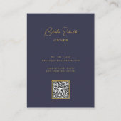 金ゴールドネイビーブルーモダンプロフェッショナル 名刺 (裏面)