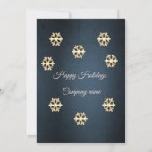 金ゴールドネイビーブルー企業のクリスマスパーティー 招待状 (裏面)