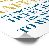 金ゴールドネイビーブルー紙吹雪おむつラッフルベビーシャワー ポスター (角)