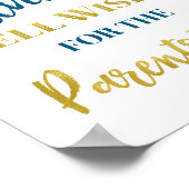 金ゴールドネイビーブルー紙吹雪アドバイス ポスター (角)