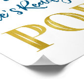 金ゴールドネイビーブルー紙吹雪サイン準備ポップ・アートの中 ポスター (角)