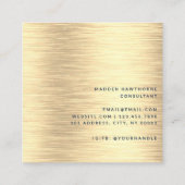 金ゴールドネイビーモダンブシンプルルミニマルブラッシュメタル スクエア名刺 (裏面)